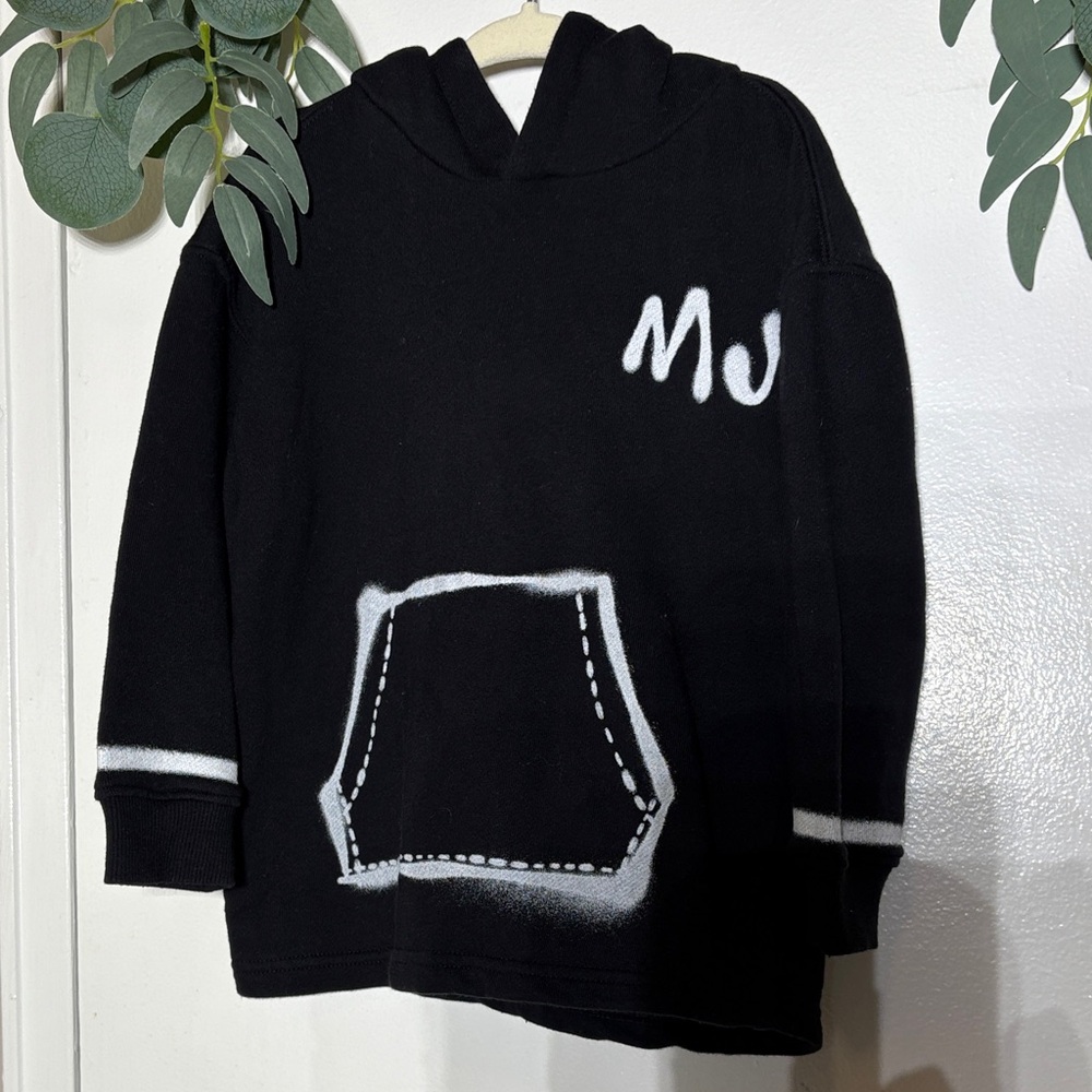 BOYS MARC JACOBS 100% Cotton Designer Hoodie Size 4 in Black